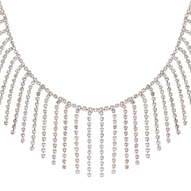1 Yard 5cm Tassel Chain, Wedding Dress Decorative Rhinestone Cup Chains and 1Pc Cardboard Display Card