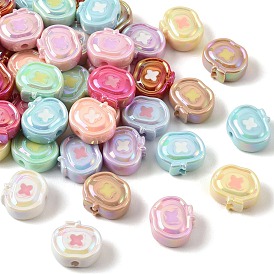 Plating Baking Paint Opaque Acrylic Beads, Apple