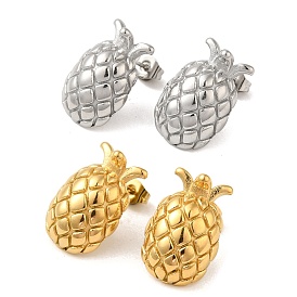 Pineapple 304 Stainless Steel Stud Earrings for Women
