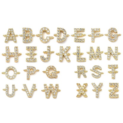 Подвески-буквы с микропаве из латуни и прозрачными кубическими циркониями, реальный 18 k позолоченный, стойки покрытие, без кадмия и без свинца, долговечный