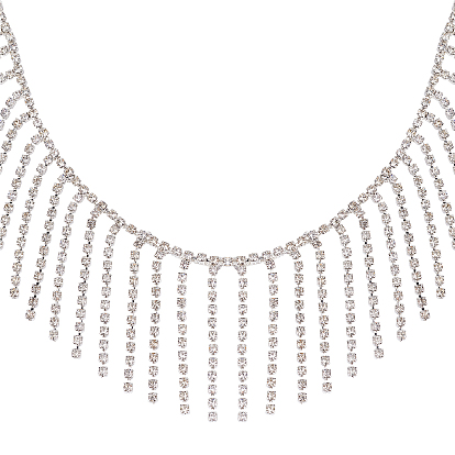 1 Yard 5cm Tassel Chain, Wedding Dress Decorative Rhinestone Cup Chains and 1Pc Cardboard Display Card
