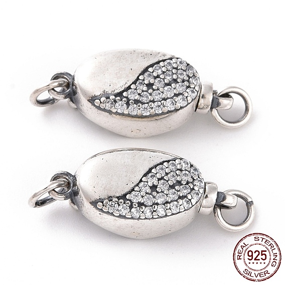 925 штыковые застежки из стерлингового серебра, с четким кубического циркония, овальные