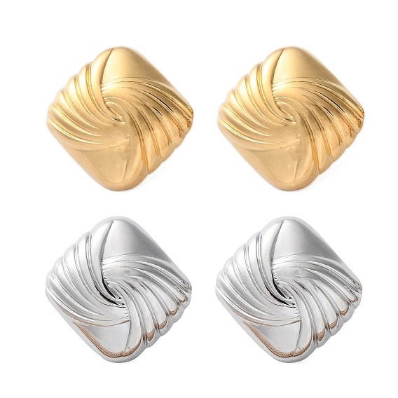 304 серьги-гвоздики из нержавеющей стали для женщин, ромб