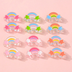 DIY creative oil drip rainbow acrylic accessories mobile phone chain hairpin jewelry loose bead accessories