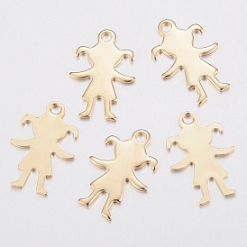 304 Stainless Steel Charms, Girl Silhouette Pendants