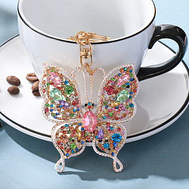 Colorful Diamond Keychain Pendant Butterfly Creative Keychain Small Gift