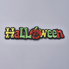 Computerized Embroidery Cloth Iron on/Sew on Patches, Costume Accessories, Word Halloween