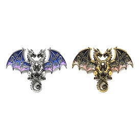 Printed Alloy Brooch, Dragon, Antique Silver