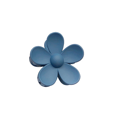 Blue Matte Hair Clips Set with Flower and Shark Design for Chic Updo Hairstyles