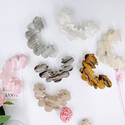 Hollow Wave Acrylic Large Claw Hair Clips, for Girls Women Thick Hair