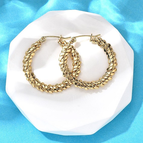 Серьги из 201 нержавеющей стали, с 304 штифтов из нержавеющей стали, вакуумное покрытие pvd, плоско-круглые