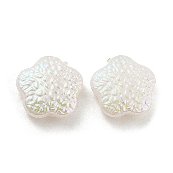 Perle d'imitation en plastique ABS, irisation, fleur