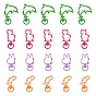 40Pcs 4 Style Spray Painted Eco-Friendly Alloy Swivel Snap Hooks Clasps, Rabbit & Dolphin Cat & Wing