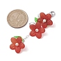 Transparent Acrylic Flower Pendant Decorations, with Glass Peark Beads and 304 Stainless Steel Lobster Claw Clasps