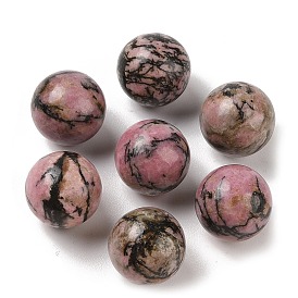 Natural Rhodonite No Hole Sphere Beads, Round