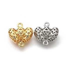 Подвески из латуни, полые сердечные связи