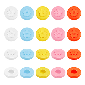 20шт. 5 цветные силиконовые накладки на пуговицы для джинсов, круглый с сакурой