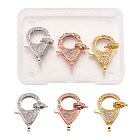 Латунные микро проложить кубического циркония когтя омара застежками, с поручнями/трубчатыми поручнями