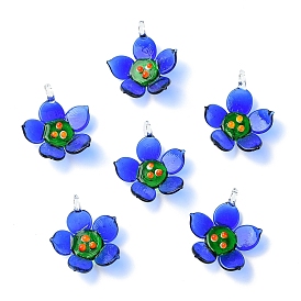 3 кулоны лэмпворк ручной работы, цветок