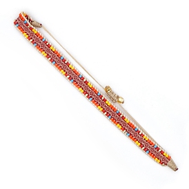 Adjustable Nylon Cord Braided Bead Bracelets, Boho Bracelet with Glass Seed Beads