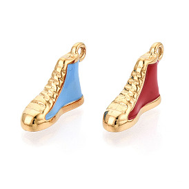 304 нержавеющей стальной эмали подвески, обувь прелести, ионное покрытие (ip), реальный 18 k позолоченный