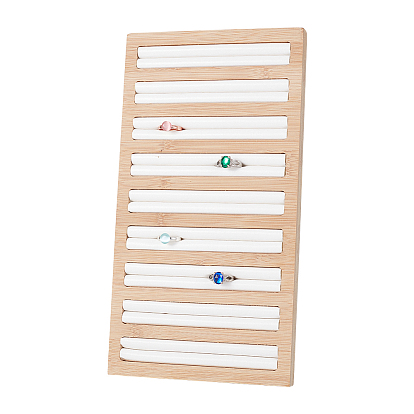 9-лотки-органайзеры для бамбуковых колец, с искусственной кожей внутри, прямоугольные