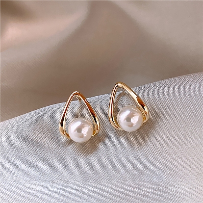 Alloy Stud Earring, with Sterling Silver Pin and Plastic