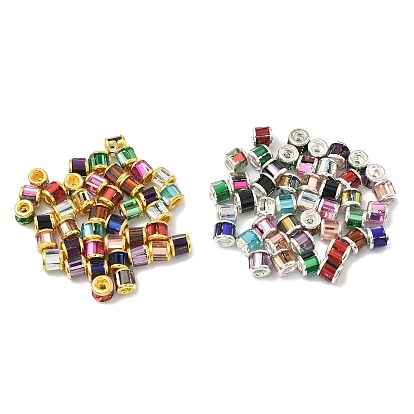 Стеклянные бусины, разноцветные, колонка, с латунным стержнем