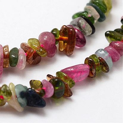 Natural Tourmaline Beads Strands, Chip, Grade A