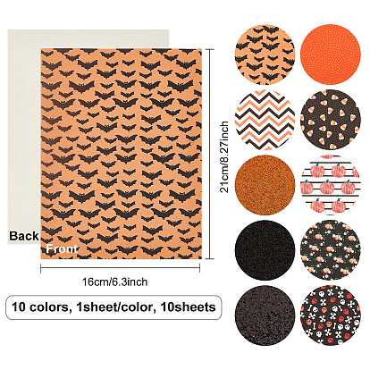SUPERFINDINGS Halloween Theme Imitation Leather Fabric, for Garment Accessories