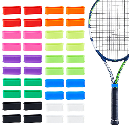 40шт. 10цветные силиконовые эластичные кольца для ручки теннисной ракетки, эластичное кольцо для захвата теннисной ракетки, прямоугольные