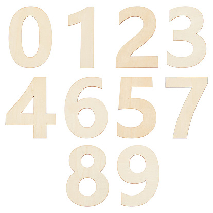 Незаконченные вырезы из дерева, число 0~9