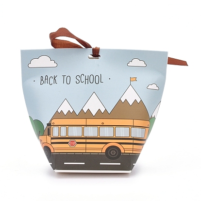 Sacs pliants en papier, avec ruban