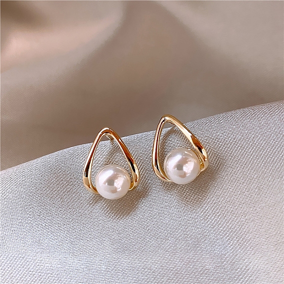 Alloy Stud Earring, with Sterling Silver Pin and Plastic