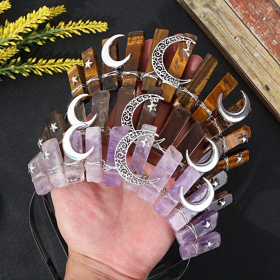 Обручи для волос из натуральных камней, аксессуары для волос для женщин и девочек, луна