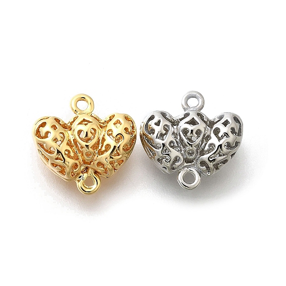 Подвески из латуни, полые сердечные связи