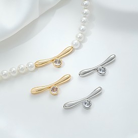 Латунные микропаве прозрачные кубические цирконии застежки-тогглы детали, бар