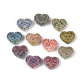 Спрей окрашенные прозрачные стеклянные бусины пряди, сердце и лук