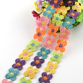 Flower Polyester Ribbon, for Gift Packing, 7/8 inch(23mm)x1mm, about 15yards/roll(13.716m/roll)