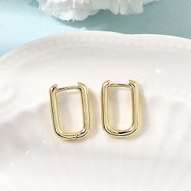 Латунные английском замке Серьги-кольца, прямоугольные