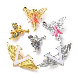 Cartoon Zinc Alloy Enamel Pin, Rhinestone Brooches with Resin for Backpack Clothes