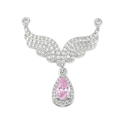 Стойка металлическая латунная микропрофилированная кубическая циркония подвески, долговечный, без кадмия и без свинца, капля с подвесками в виде крыльев