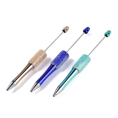 Бисерная ручка, пластиковая шариковая ручка, с железным стержнем и стразами, для индивидуальной ручки с ювелирными бусинами