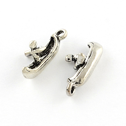 Tibetan Style Zinc Alloy Gondola Pendants, Lead Free & Cadmium Free, Boating, 18.6x7x8mm, Hole: 2mm, about 384pcs/500g