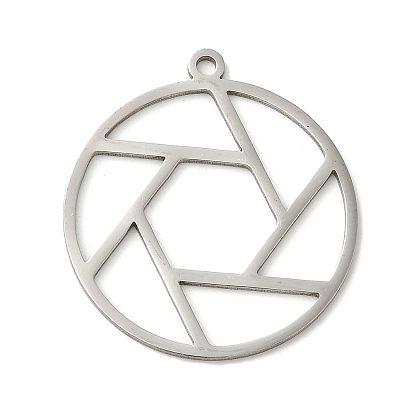 Pendentifs en acier inoxydable, plat rond