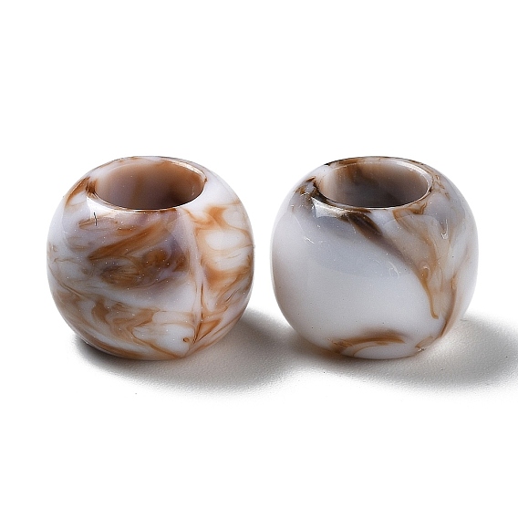 Непрозрачные акриловые бусины с имитацией драгоценного камня, бусины с большим отверстием, баррель