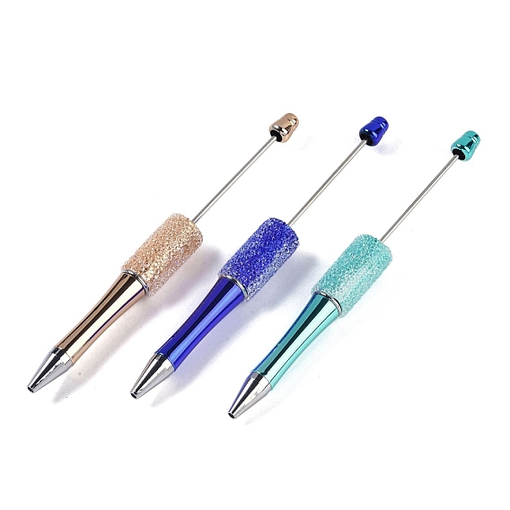 Бисерная ручка, пластиковая шариковая ручка, с железным стержнем и стразами, для индивидуальной ручки с ювелирными бусинами