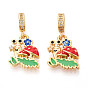 Латунное микропейв с кубическим цирконием европейские подвески с подвесками, с эмалью, улитка, Подвески с большими отверстиями
