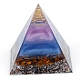 Древо жизни оргонитовая пирамида генераторы энергии из смолы, Рейки натуральные смешанные драгоценные камни внутри для украшения домашнего офиса