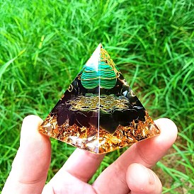 5cm Epoxy Crystal Ball Pyramid Ornament Resin Crafts Handmade Pyramid Home Decoration